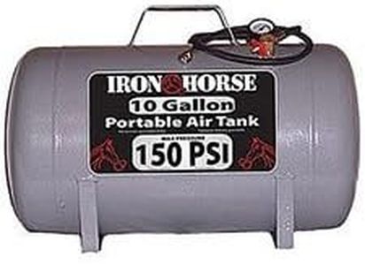 Iron Horse IHCT-10 10-Gallon Portable Shop Air Tank, with Maximum 150 PSI, Includes Air Hose and Tire Chuck