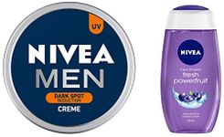 NIVEA Men Creme, Dark Spot Reduction Cream, 75ml And NIVEA Shower Gel, Power Fruit Fresh Body Wash, 250ml