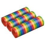 amscan 11012348 3 Metallic Streamers Bright, Rainbow Colours