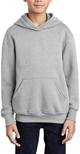 JustBlanks Youth Hoodies for Boys Girls Fleece Sweatshirt Children Pull on Hoody sweatshirt Youth Hooded Sweatshirt - Ash - L