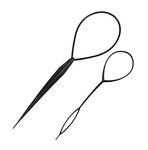 UPSTORE 2PCS(Large+Small) Black Plastic Magic Hair Braidong Ponytail Maker Hairpin Hair Styers Styling Hairdressing Accessories Hair Pull Pins Needle Dish for Women Lady Girls