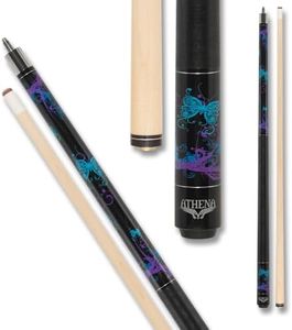 Athena ATH44 Teal and Purple Butterflies Pool Cue - 19oz