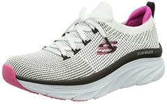 Skechers Womens D'Lux Walker-Refresh Walking Shoes Vegan Stretch Fit Design with Two-Color Woven in Detail White Black - 3 UK (149311)