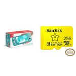 Nintendo Switch Lite - Turquoise + SanDisk 256 GB MicroSDXC Card for Nintendo Switch