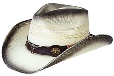 Queue Essentials Classic Straw Cowboy Cowgirl Hat Western Outback With Wide Brim