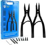 SMOTIVEPRO 16" Snap Ring Pliers Set，2 Piece Internal and External Snap-Ring Pliers Tool Set Heavy Duty, Retaining Ring With Replacement Tips