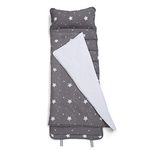 Delta Children Nap Mat with Included Pillow and Blanket for Toddlers and Kids; Features Carry Handle with Strap Closure and Name Tag; Rollup Design is Ideal for Preschool and Daycare, Dusty Skies