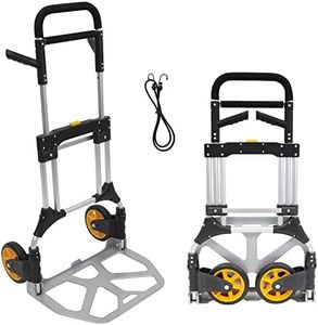 Mount-It! Folding Hand Truck And Personal Dolly, Aluminum Dolly Cart, 440 Lb Capacity Hand Cart, Dolly Cart With Wheels of Rubber, Telescoping Handle For Indoor Outdoor Travel, Foldable & Moving Dolly
