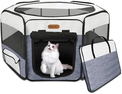 Seiyierr Pet Playpen Cat Playpen, 29" Foldable Cat Playpen for Indoor Cats, Collapsible Crate Kennel Playpen, Kitten Playpen Cat Tent Indoor Outdoor, Pet Play Pen with Carrying Case for Cat Kitten Rabbit