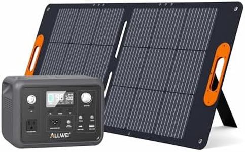 ALLWEI 300W/256Wh LiFePO4 Solar Generator with 100W Solar Panel Included, Portable Power Station with AC Outlet USB Port, Solar Powered Battery Generator for Outdoor Camping, Home Backup, Power Outage