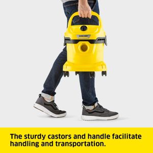Kärcher WD 2 Plus Wet & Dry Vacuum Cleaner – 12L, 1000W, Yellow