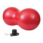 DumanAsen Exercise Ball with Pump, Peanut ball, fitness ball, Ball for Yoga, Pilates, Core Training and Physical Therapy (90cm x 45cm Red)