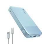 Nobis Portable Charger, 35W 10000mAh Power Bank Fast Charging, PD QC 3.0 LED Display Battery Pack,USB C in/Out Portable Phone Charger for iPhone iPad Samsung Android etc. (Blue)