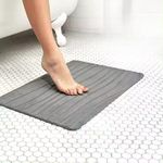 HomeCloud Premium Drying Stone Bath Mats | The Ultimate Eco-Friendly Solution for Superior Absorbency, Stability, and Style in Your Bathroom and Kitchen (Darkgrey, 60x40cm)