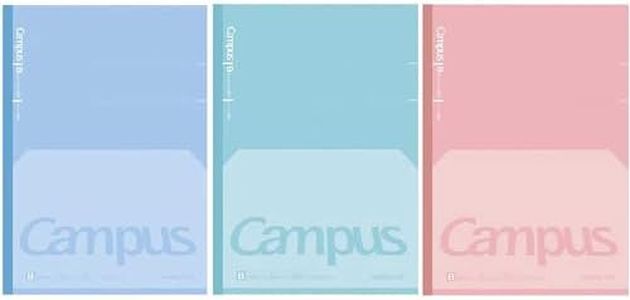 KOKUYO Campus Feels Flat Notebooks, Dot B 6mm Ruled, Semi-B5, 30 Sheets, 35 Lines, Pack of 3, Blue, Green and Pink, Japan Import (NO-FL3CBTX3)