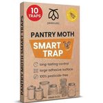 Pestmatic Smart Food Moth Trap x 10, Pantry Monitoring Moth Traps for the Kitchen, Pheromone Indian Meal Moth Catcher, Anti-Moth Sticky Adhesive Board, Alternative for Moth Killer and Moth Repellent