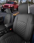 COTAZA 2020-2024 for Jeep Gladiator Seat Covers Full Set, for Jeep Gladiator Accessories Waterproof Faux Leather Full Coverage Seat Cushion (Black)