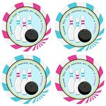 Girl Bowling Party Thank You Sticker Labels by Adore By Nat - Kids Entertainment Sport Birthday Favor- Set of 30