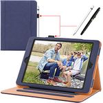 New iPad 9.7 inch 2018/2017 [ 6th / 5th Generation ] Leather Case with Apple Pencil Holder, Corner Protection, Stand Folio Cover Case and Auto Wake/Sleep, Also Fit iPad Air 2/iPad Air, Blue