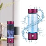 Hydrogen Water Bottle 420ml Hydrogen Generator Water Bottle Real Molecular Hydrogen Rich Water Generator Ionizer Maker Machine Bottle With SPE Chamber Technology Hydrogen Water (Rose Red)