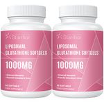 Liposomal Glutathione Softgels 2 Pack, Glutathione Supplement 1000mg per Serving, Antioxidant Support and Liver Detox, 120 Capsules