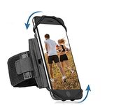 LONAGE 360° Rotatable Workout Phone Armband Case for Men Women, Running Phone Holder for iPhone 11 Pro X/XR/XS/Max/8/7, Samsung Galaxy S10/S9/S8 with Adjustable Band for Gym Sports Hiking (Black)