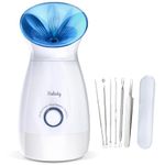 Facial Steamer Large 3-in-1, Towel Warmer & Humidifier Mode, Nano-Ionic Face Steamer with Skin Care Tools, Facial Pores Deep Cleaning, Warm Mist Home Sauna Spa for Women,Blue