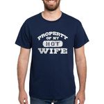 CafePress Property of My Hot Wife Dark T Shirt Men's Traditional Fit Dark Casual Tshirt Navy