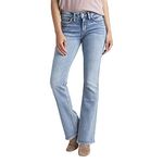 Silver Jeans Co. Women's Suki Mid Rise Curvy Fit Bootcut Jeans, Medium Light Indigo, 29W x 33L