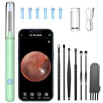 LMECHN Ear Wax Removal, Ear Camera Otoscope with LED Light, Ear Wax Removal Kit with 1080P, 3.5 mm Waterproof Ear Endoscope, Ear Cleaning Kit for iPhone, iPad, Android Phones-Green