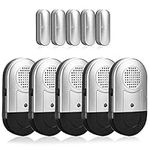 SANJIE Sliding Door Alarm Window Alarm for Children Home Security 120 dB Loud Wireless Opening Alarm with Battery for Dementia Patients Safety, Fridge, Pool Silver, Pack of 5 Magnetic Sensors