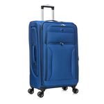 Aerostar Large 29” Lightweight Softshell Expandable Suitcase, Integrated Combination Lock, 4 Wheels Check in Luggage for 23kg (Royal Blue, 111 litres)