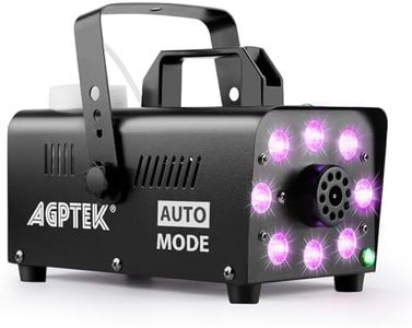 Smoke Machine, AGPTEK Fog Machine with 12 Colorful LED Lights and RGB Light Effect, 600W and 4000CFM Fog with 1 Wireless Remote Controls for Year-Round Use, Wedding, Paries, Stage Effect, Halloween