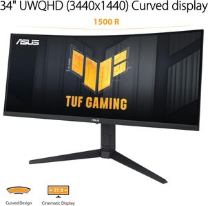ASUS TUF 34" Curved Gaming Monitor – UltraWide WQHD Display