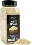 Fresh Finest Hulled White Sesame Seeds, 15oz (425G), Premium Quality