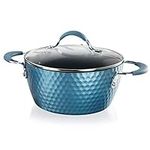 Cooking Pot with Lid - Stylish Kitchen Cookware with Elegant Diamond Pattern, Non-Stick, 2.1 Quart (Works with Model: NCCW11BD)