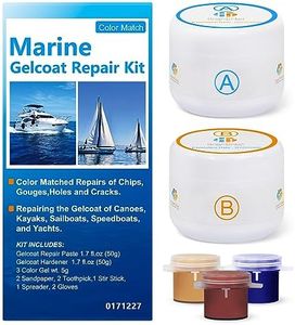 Gel Coat Repair Kit for Boats（Color Match, Fiberglass Boat Repair Kit,Marine Fiberglass Repair Kit,Premium Marine Gelcoat Epoxy Filler,Repair Chips Cracks Pits Holes for Gelcoat Fiberglass Porcelain