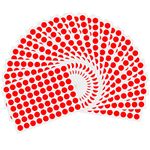 Hylabelest 10mm Round Coloured Dot Stickers Sticky Lables, 20 Sheets, Total Pack of 1400 (Red)