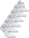 TSLA Men's 6-Pairs Atheltic No Show Socks Cushioned Comfort w Mesh TM-MZS12-WHT Large