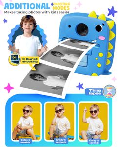 Kids Instant Print Camera – Blue, Portable Photo Printer