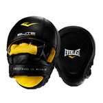 Everlast Elite Leather Mantis Punch Mitts (Set of 2) - Premium Full-Grain Leather, Anatomically Contoured Design, Advanced Foam & Gel Lining - Perfect for Precision Punching, Sparring, Taekwondo