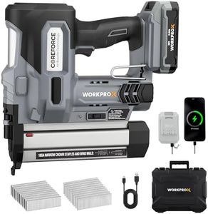 WORKPROX 20V Cordless Brad Nailer kit, 18 Gauge 2-in-1 Nail & Staple Gun with 2.0Ah Rechargeable Battery, 1000 Staples & 1000 Nails, for Woodworking, Upholstery, DIY Projects & Home Improvement