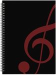 MAXCURY Blank Sheet Music Composition Manuscript Staff Paper Art Music Notebook Black 100 Pages 26x19cm (Black/Fuchsia)