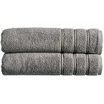 Christy Antalya Large Bath Sheets | Set of 2 | 100% Turkish Cotton | 600GSM | Soft Plush Luxury Bath Towels | 90cm x 150cm | Quick Dry | Storm Grey