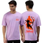 Tabadtod Trendy Front and Back Fit Printed Round Neck T-Shirt for Men Print Purple