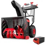 PowerSmart 80V 24in. Self-Propelled Cordless Snow Blower, 2-Stage with 6.0Ah Battery and Charger,HB2805A