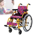 Pediatric Wheelchair for Kids, 14" Seat Width Lightweight Folding Wheelchairs with Flip-Back Armrest & Swing-Away Footrest, Children Self-Propelled Wheel Chair for Travel And Transport