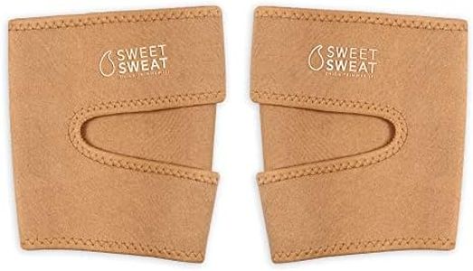 Sports Research Sweet Sweat Toned Thigh Trimmers for Men & Women | Increases Heat & Sweat to The Thighs | Includes Mesh Carry-Bag (Sand, Medium)