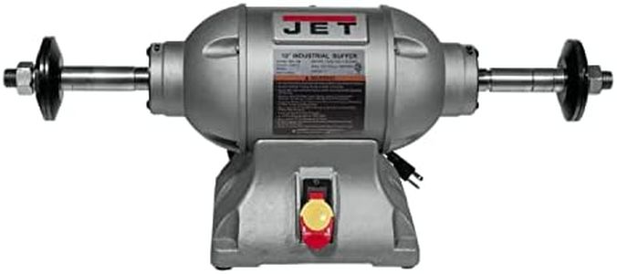 JET 10-Inch Industrial Buffer, 1800 RPM, 1-1/2 HP, 115V 1Ph (Model IBG-10SSB)