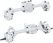 Pothyes TRX4 Front & Rear Axle Housing for 1/10 RC Crawler Car Traxxas Aluminum Upgrades Parts (Silver)